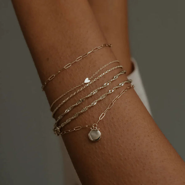Everyday little lovely heart bracelet  - 14k rose gold