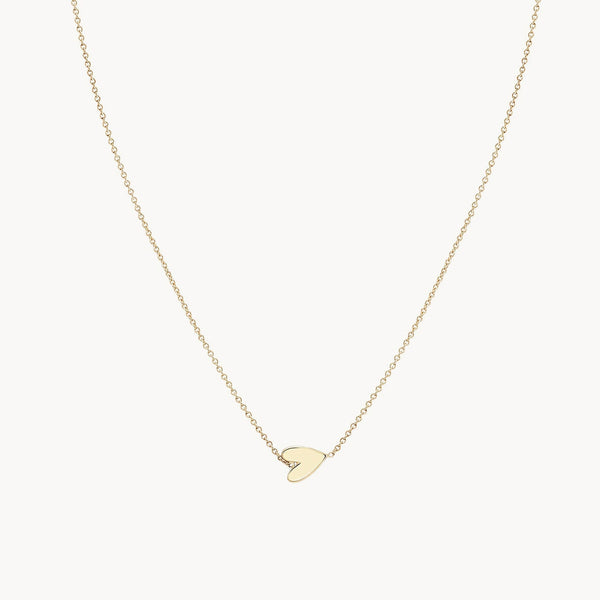 Everyday little lovely heart necklace - 14k yellow gold