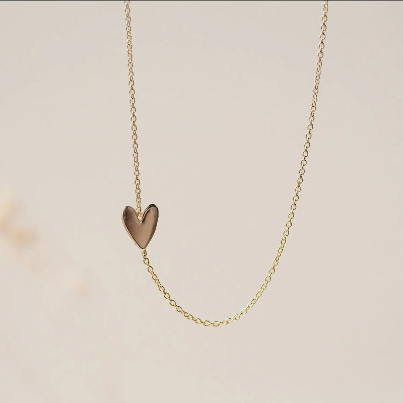 Everyday little lovely heart necklace - 14k yellow gold