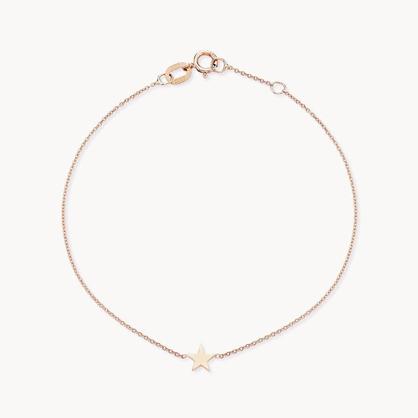 Everyday little stella star bracelet - 14k rose gold