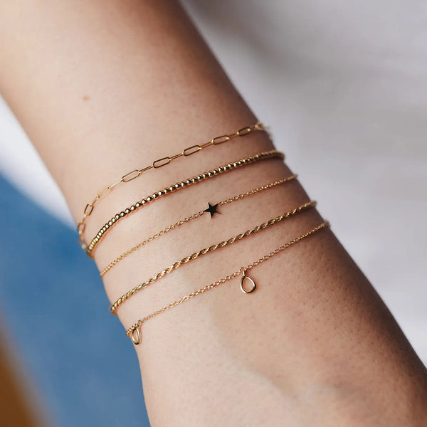 Everyday little stella star bracelet - 14k rose gold