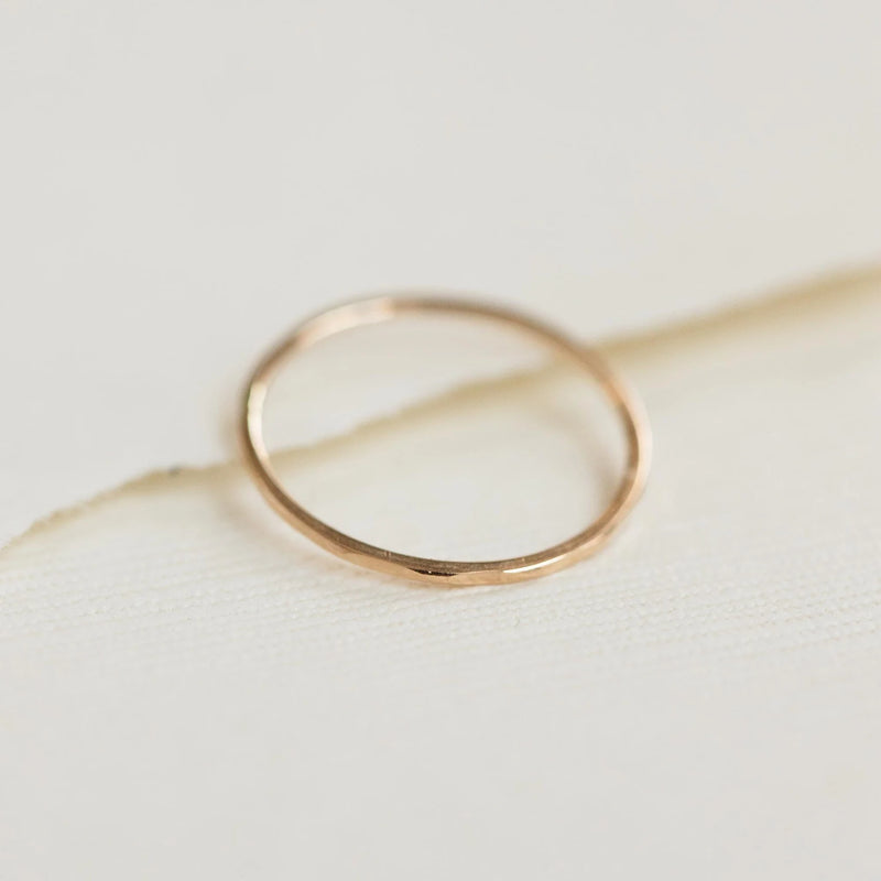 Faceted felicity stacking ring - 14k rose gold
