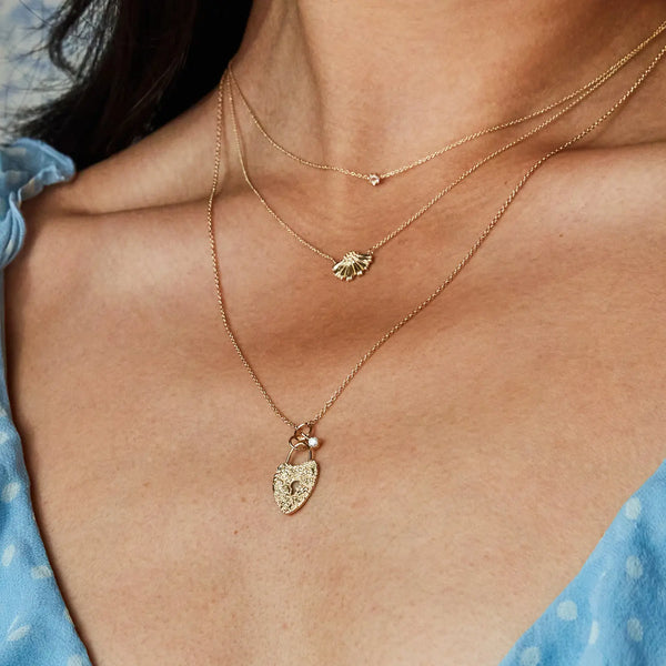 Fierce love necklace - 14k yellow gold, white brilliant diamond