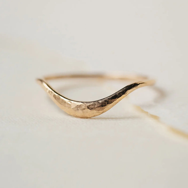 rippling wave ring - 14k rose gold