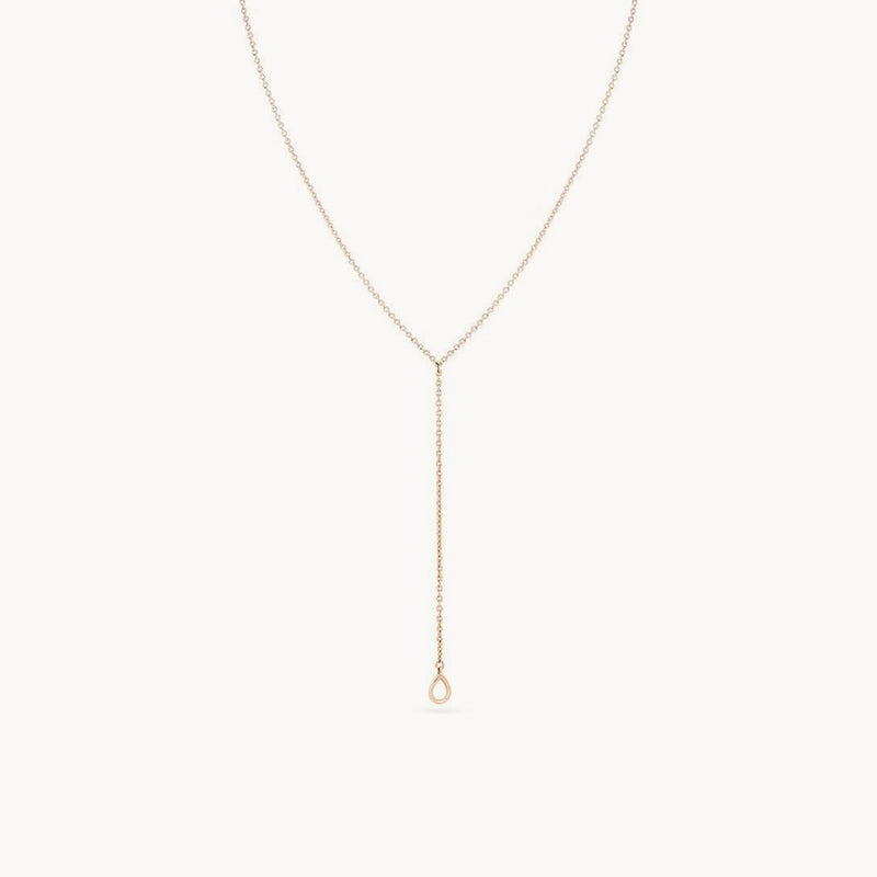 Honey dipper lariat necklace - 14k yellow gold