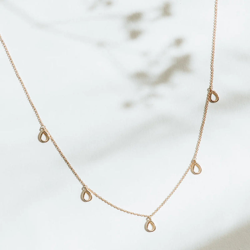 Honey dipper necklace - 14k yellow gold