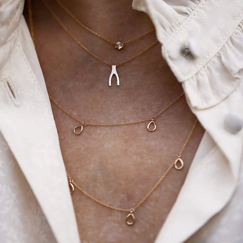 Honey dipper necklace - 14k rose gold