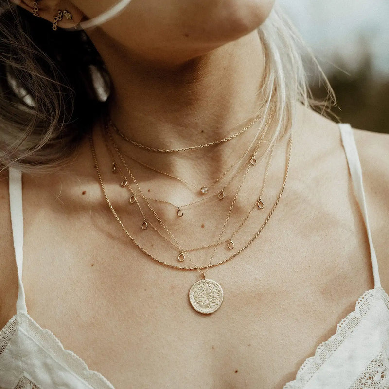 Honey dipper necklace - 14k rose gold