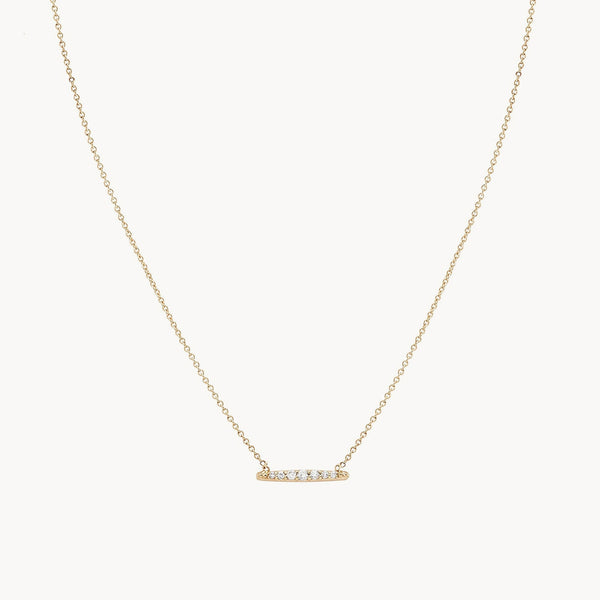 Horizon necklace - 14k yellow gold, white diamond