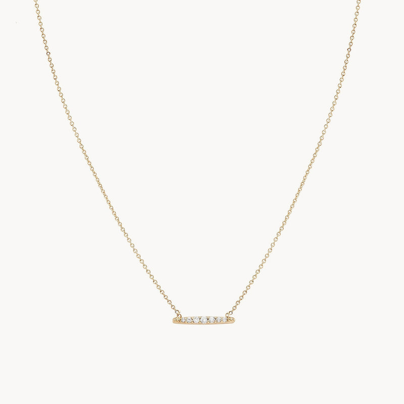 Horizon necklace - 14k yellow gold, white diamond