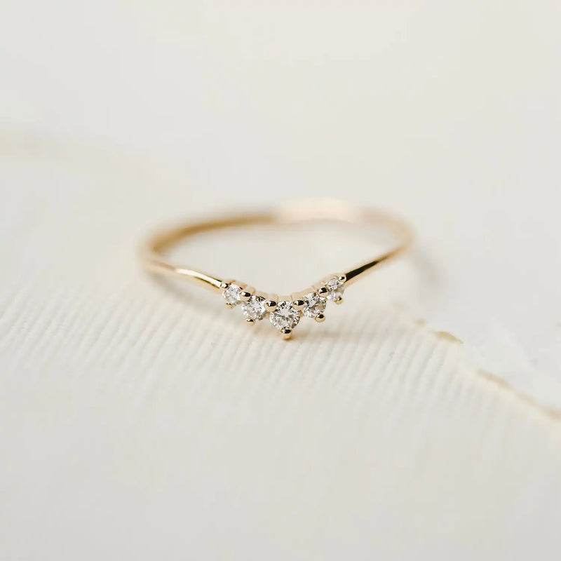 Kismet serendipity ring - 14k yellow gold, white diamond