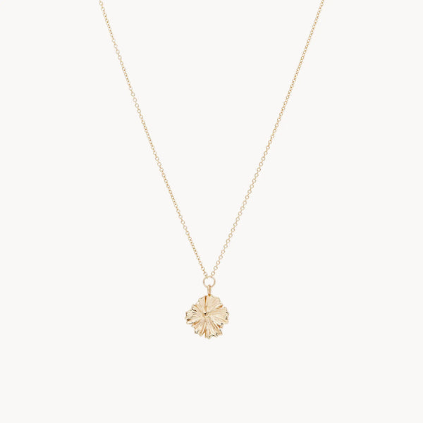Larger wildflower necklace - 14k yellow gold