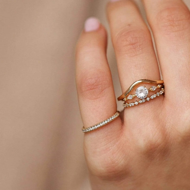 lausanne ring (size 4, 8 & 9) - 14k rose gold, white diamond