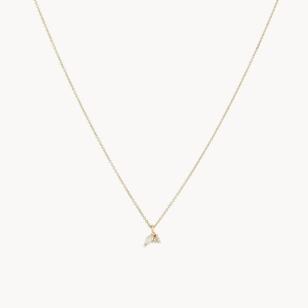 Lean on me opal necklace - 14k yellow gold