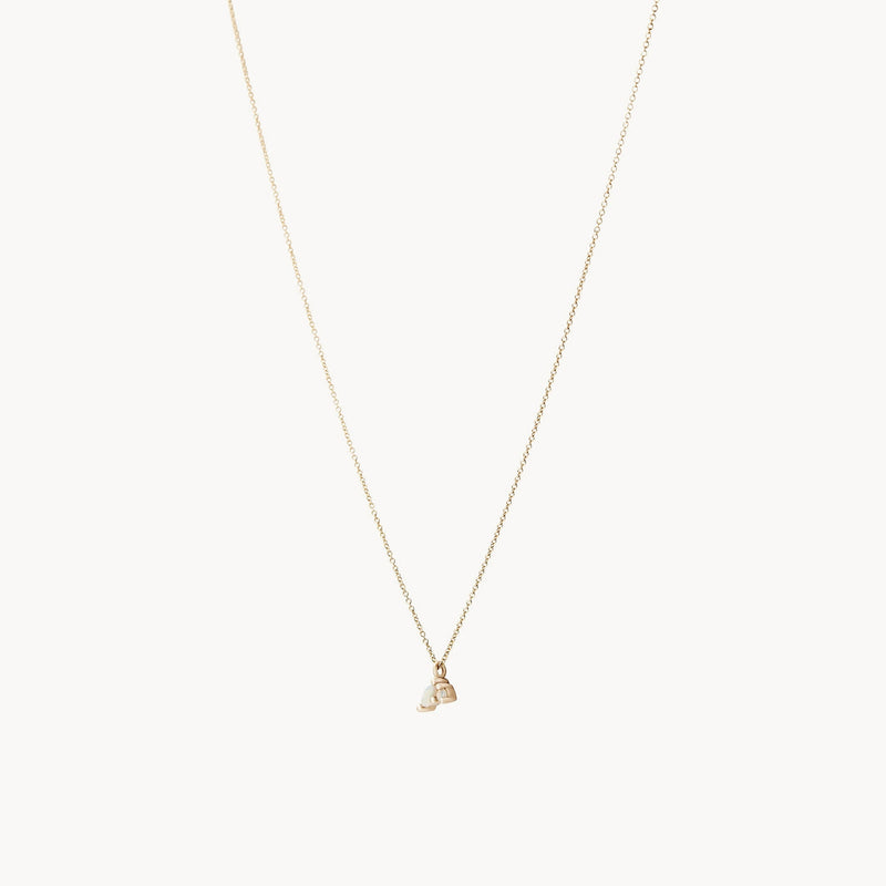 Lean on me opal necklace - 14k yellow gold