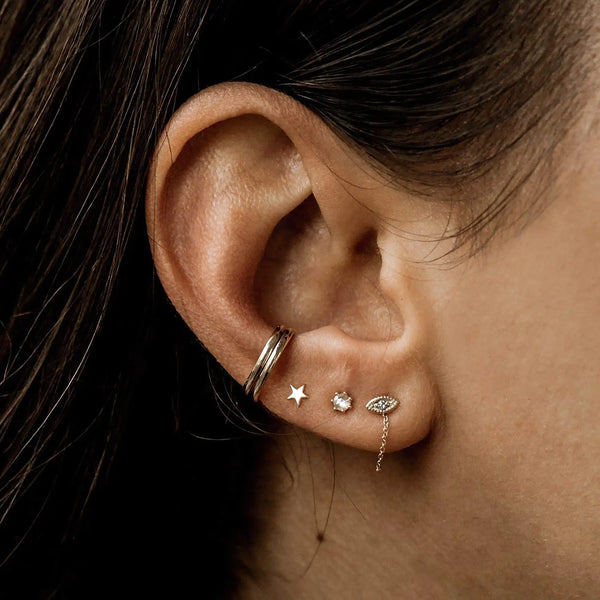 Everyday little stella star earring - 14k rose gold
