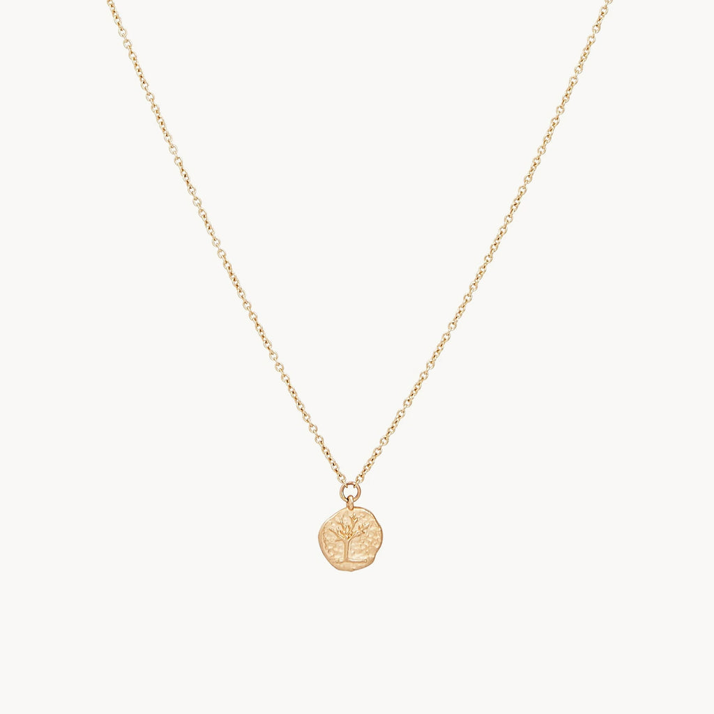 tree of life little coin necklace - 14k gold – bluboho
