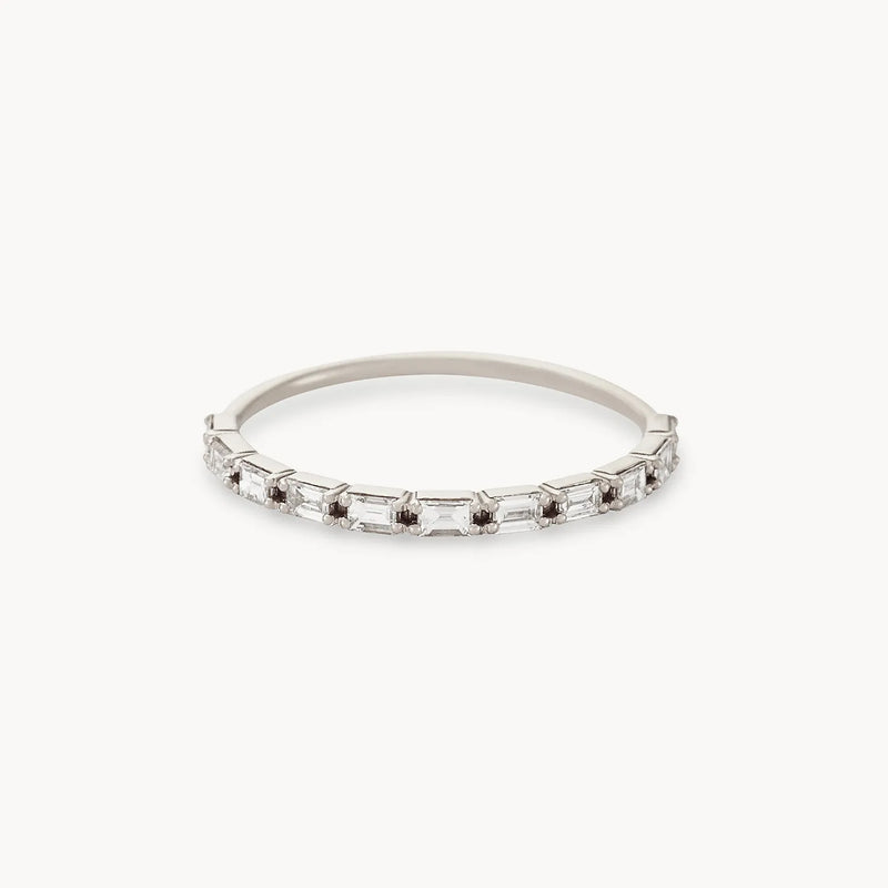 the moirai ring - 14k white gold, white diamond