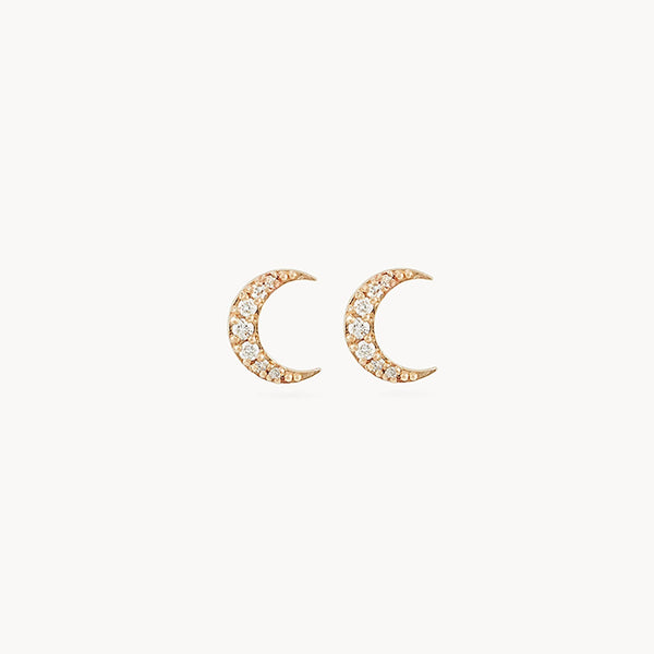 Moonlight crescent earring - 14k yellow gold