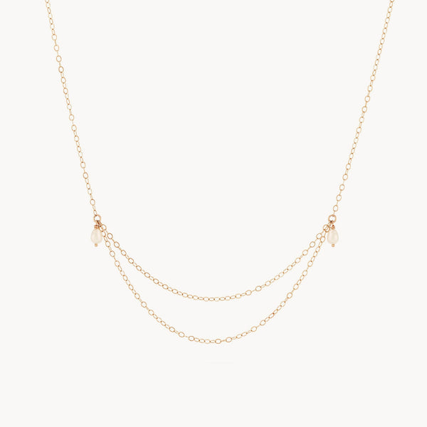 renewal pearl collar necklace - 14k yellow gold