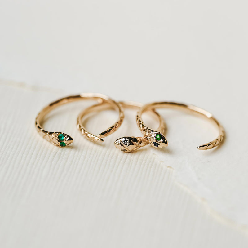 revival ruby snake ring - 14k yellow gold