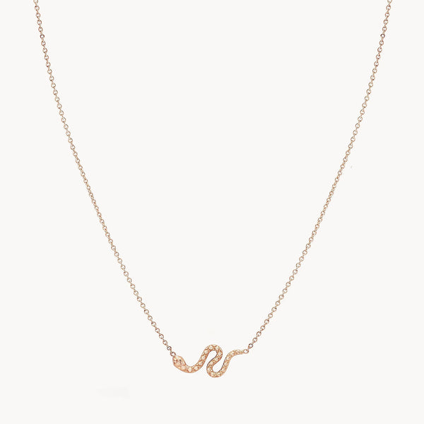 revival snake necklace - 14k rose gold