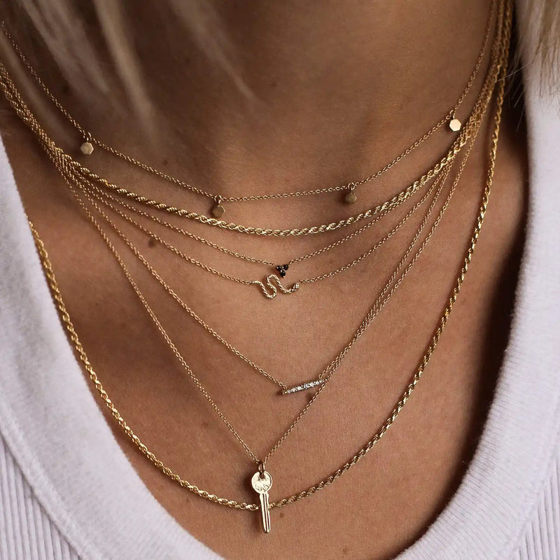 revival snake necklace - 14k rose gold