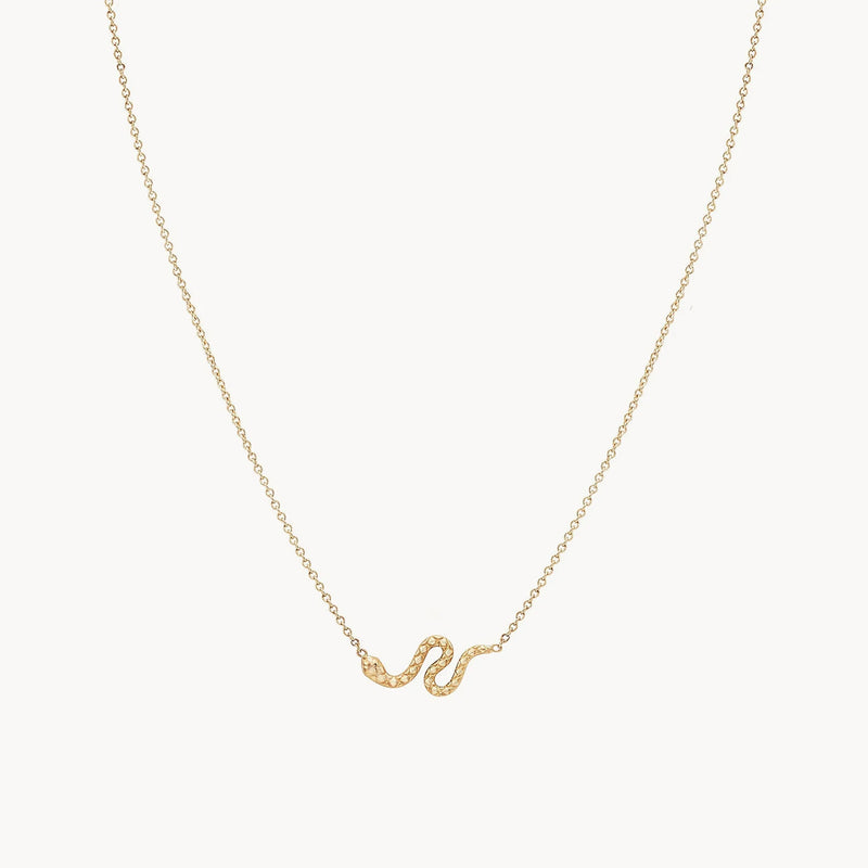 revival snake necklace - 14k rose gold