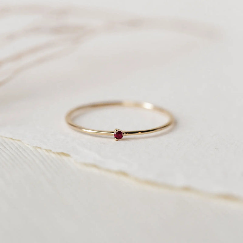 serendipity ruby ring - 14k yellow gold, precious gems