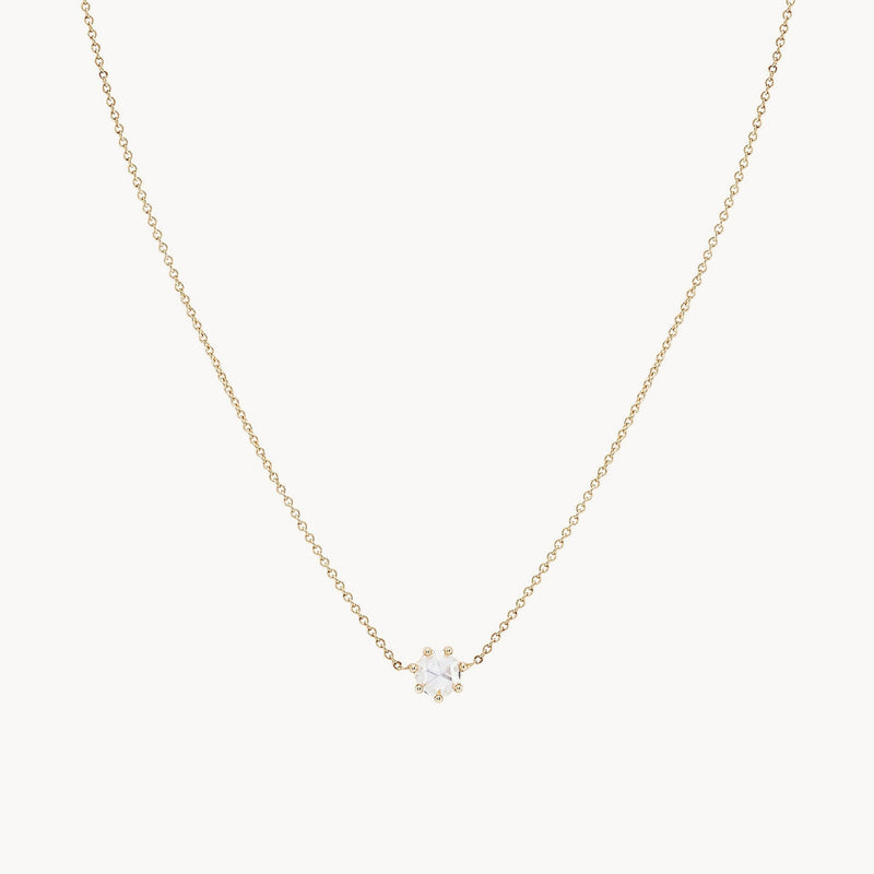 supernova necklace - 14k yellow gold, white diamond