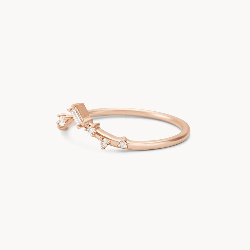 union of bliss ring - 14k rose gold, white diamonds