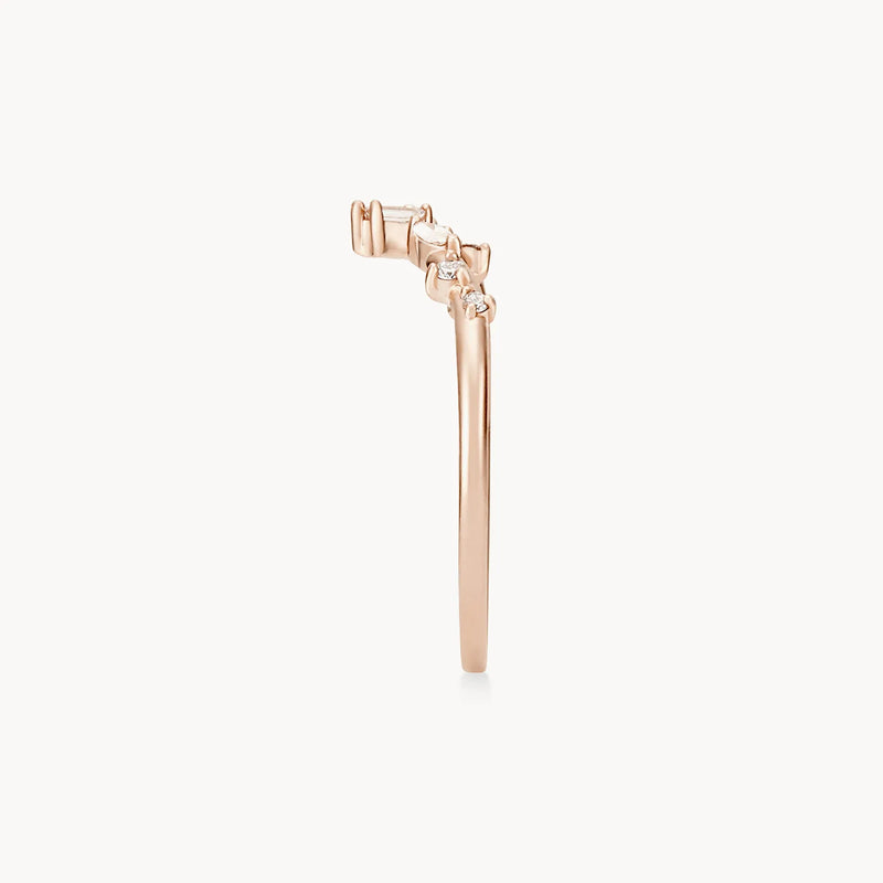 union of bliss ring - 14k rose gold, white diamonds