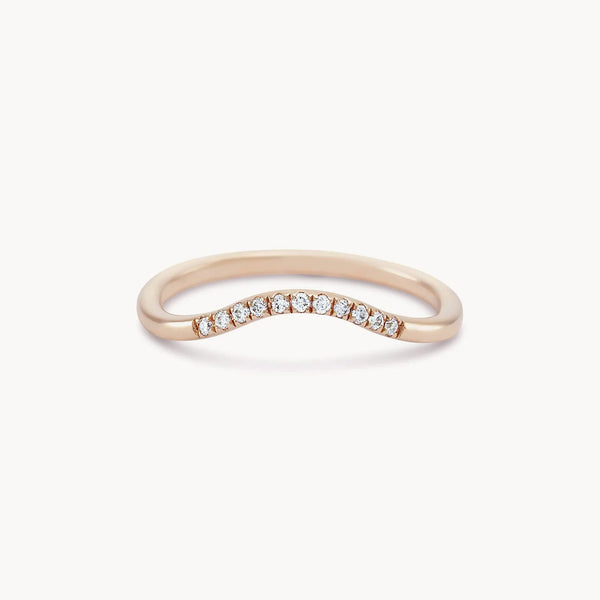 wave eternity ring - 14k rose gold, white diamond